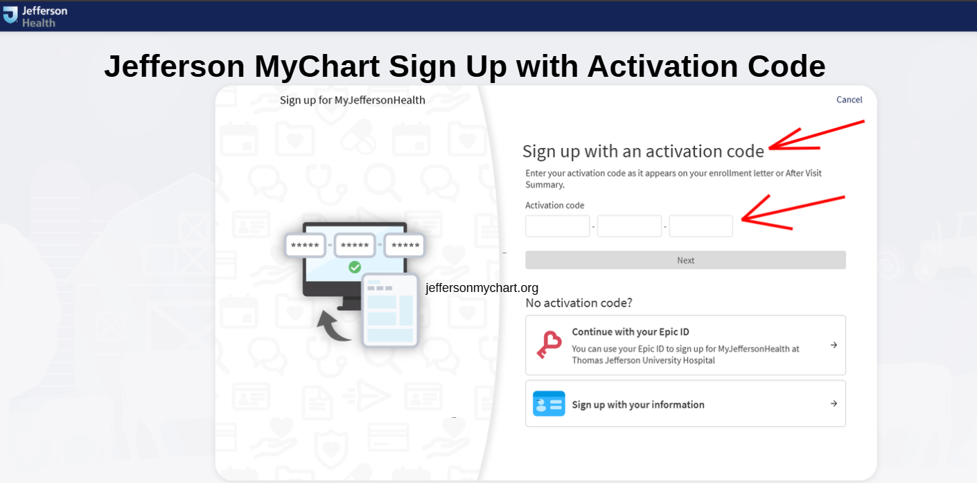 Jefferson MyChart Sign Up with activation Code